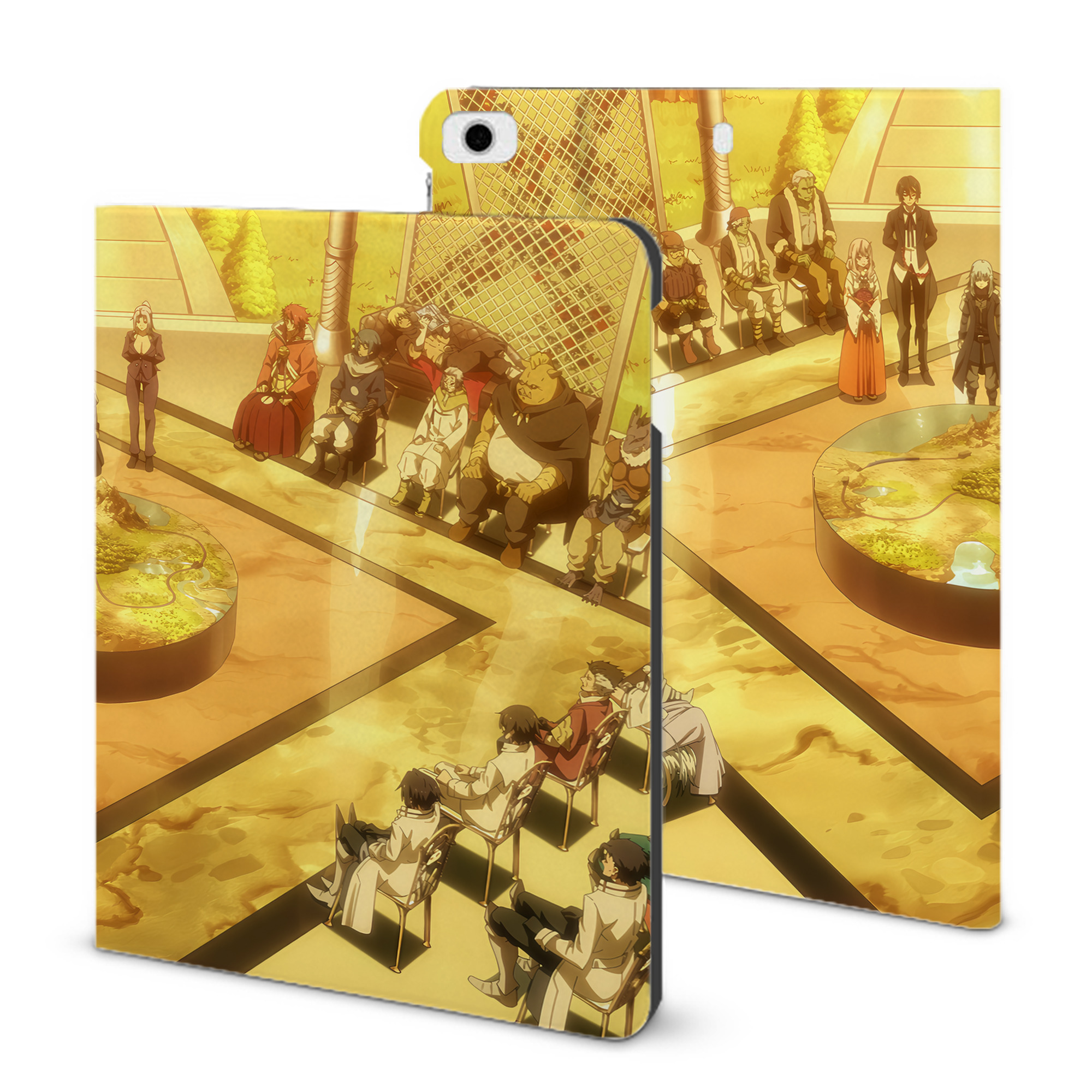（画像用） 転スラ Regarding Reincarnated to Slime IPad ケース ブック型 PUレザー TPU 耐衝撃 軽量 薄型 ペン収納なし 全面保護 IPad 各モデル対応